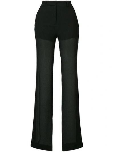 Vionnet Semi-sheer Trousers In Black