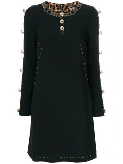Dolce & Gabbana Stitched Detailing Dress In Black