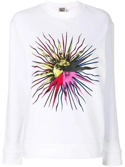 Fausto Puglisi Front Printed Sweatshirt In White