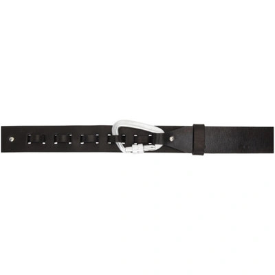 Heliot Emil Black Leather Carabiner Belt In Blackblk01 Heliot Emil Black Leather Carabiner Belt In Blackblk01