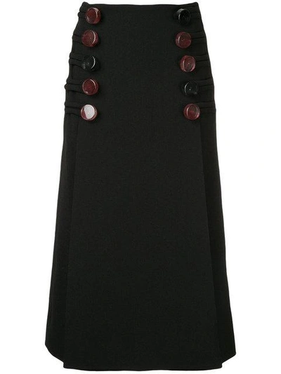 Christopher Esber Fitted Buttoned Skirt - Black