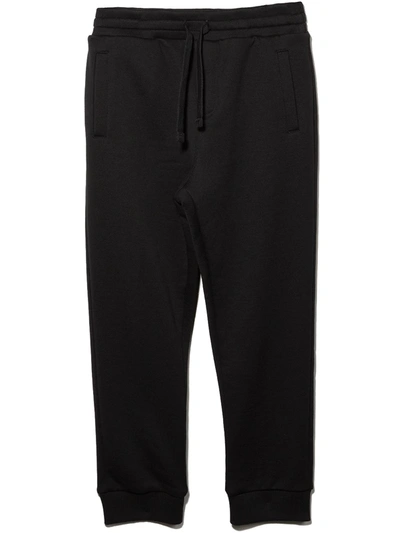 Dolce & Gabbana Kids' Logo-patch Gathered-ankle Track Pants In Black