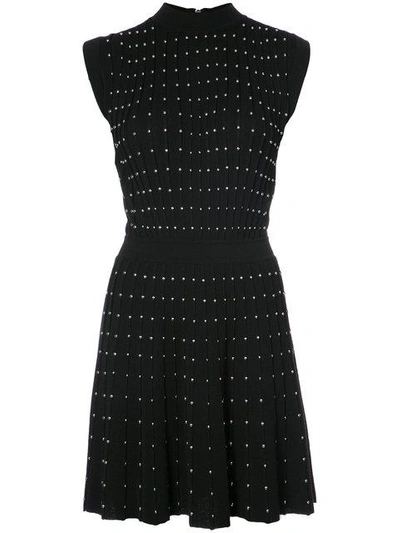 Balmain Black Knit Studded Mini Dress