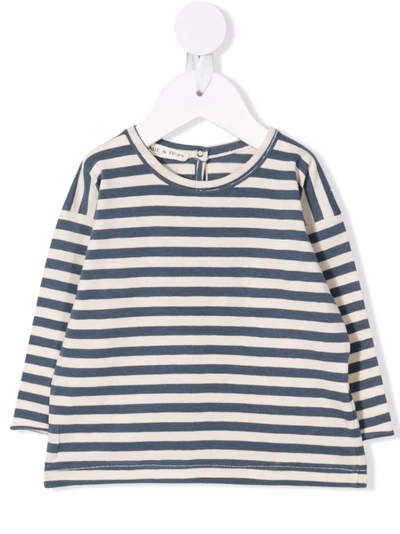 Babe And Tess Babies' Striped Long-sleeved T-shirt In Blue