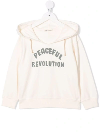 Babe And Tess Kids' Slogan-print Pullover Hoodie In Neutrals
