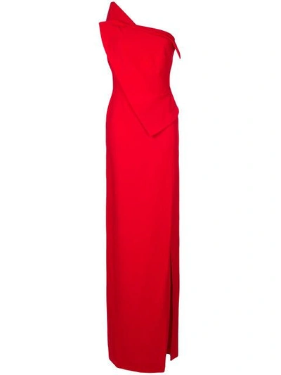 Antonio Berardi Off Shoulder Corset Dress In Red