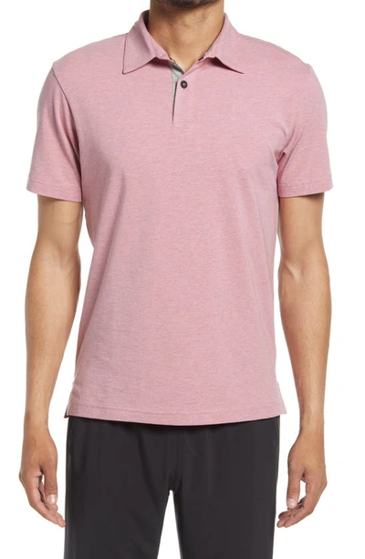 Public Rec Go-to Athletic Fit Performance Polo In Heather Pink