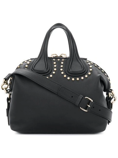 Givenchy Nightingale Small Studded Leather Satchel In Black