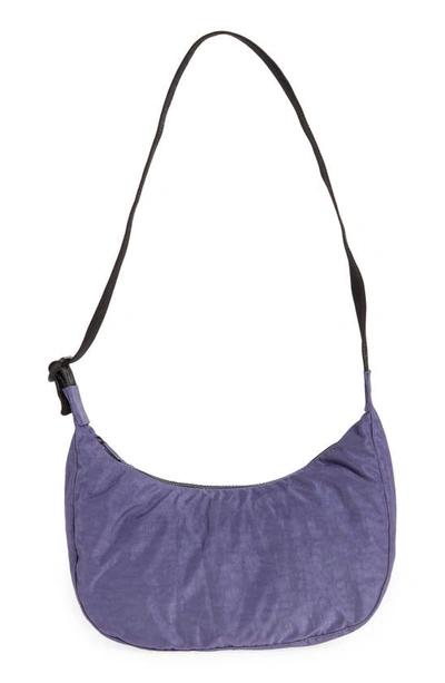 Baggu Medium Crescent Nylon Canvas Shoulder Bag In Ink