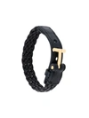 Tom Ford Braded T-logo Bracelet In Black