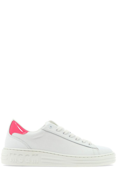 Msgm Contrasting Heel-counter Sneakers In Pink