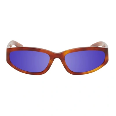Flatlist Eyewear Tortoiseshell Veneda Carter Edition Mirrored Daze Sunglasses In Classic Havana/ Blue