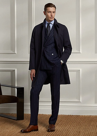 Polo Ralph Lauren Packable Water-repellent Balmacaan Coat In Navy