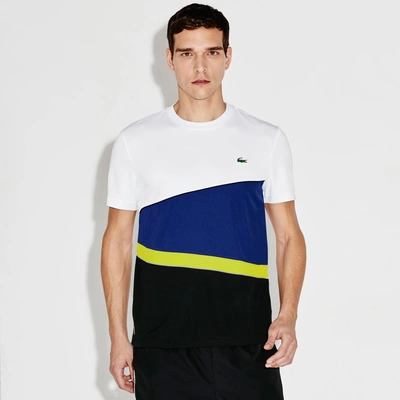 Lacoste Men's Sport Resistant Colorblock Piqué Tennis T-shirt - White/france-lemon  Tree-b | ModeSens