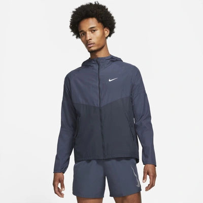 Nike Repel Miler Men's Running Jacket In Thunder Blue/dark Obsidian