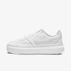 Nike Court Vision Alta Leather Platform Sneakers In Triple White In White/white