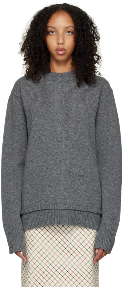 Maison Margiela Gray Elbow Patch Sweater In Grey