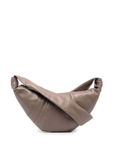Lemaire Croissant Leather Shoulder Bag In 褐色