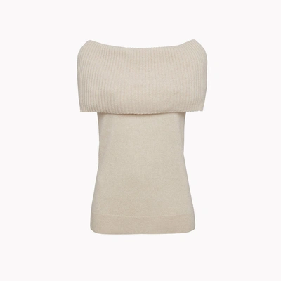 Theory Off-the-shoulder Cashmere Top - Light Heather Clay