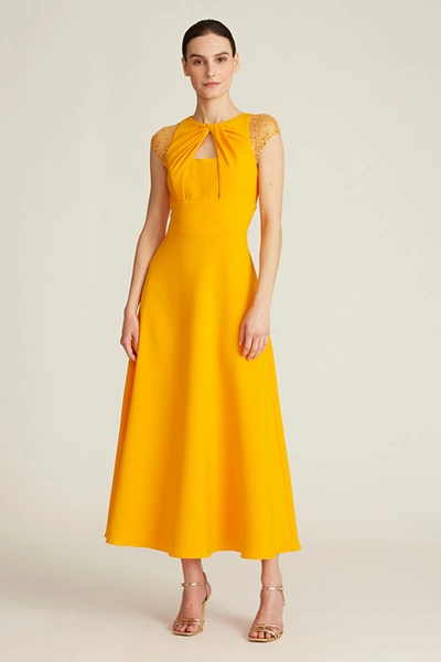 Theia Raegan Stretch-crepe Dress In Orange