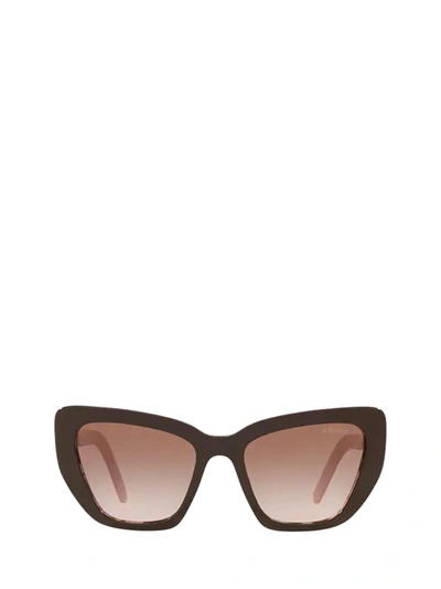 Prada Pr 08vs Rol0a6 Cat Eye Sunglasses In Brown