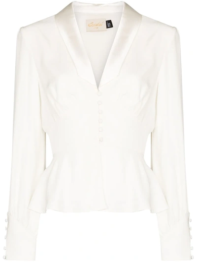 Rixo London Adeline Silk Crepe Jacket In Neutrals