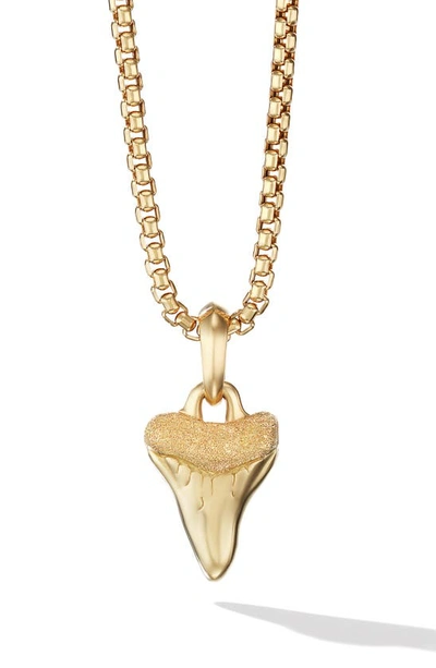 David Yurman 18kt Yellow Gold 17mm Shark Tooth Enhancer Amulet