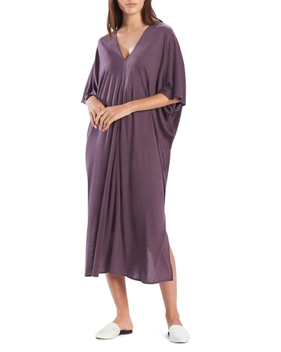 Natori Shangri-la Tencel™ Caftan Dress In Heather Dark Plum