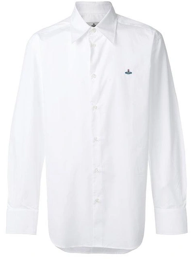 Vivienne Westwood Firm Poplin Cutaway Shirt In White
