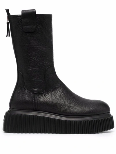 Agl Attilio Giusti Leombruni Milagros Platform Boots In 1013 Nero-nero