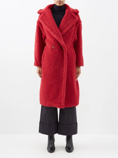 Max Mara Teddy Bear Icon Alpaca, Wool, And Silk Coat In Fuchsia