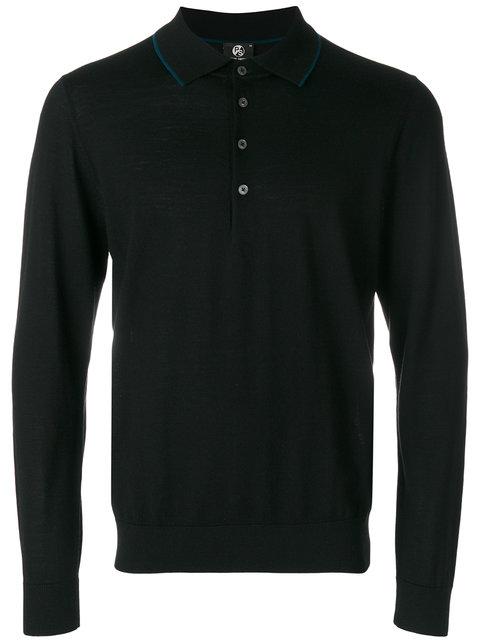 Ps By Paul Smith Long Sleeve Polo Shirt - Black | ModeSens