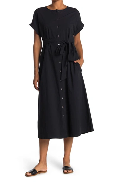 madewell black linen dress Mixed Media Jersey Day Dress Black / 10