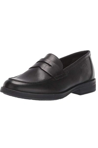 Geox Girls Agata D Slip On Leather Shoe (black)