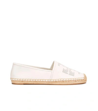 Tory Burch Perforated-logo Espadrille In White | ModeSens