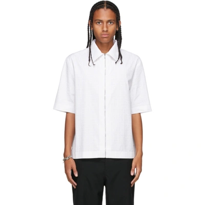 Givenchy White Zip Logo Short Sleeve Shirt