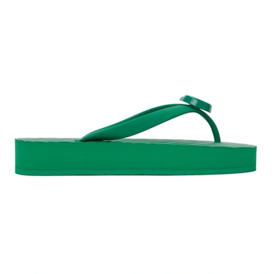 Gucci Green Gg Chevron Sandals In 3727 New Shamarock
