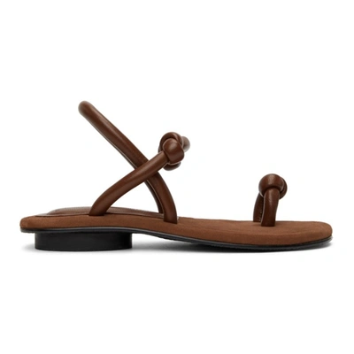 Osoi Brown Tie Ring Sandals