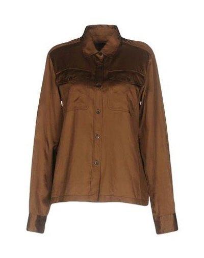 Dries Van Noten Solid Colour Shirts & Blouses In Brown