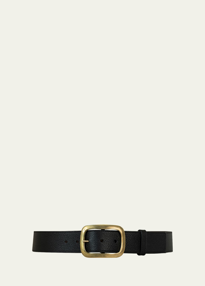 Vaincourt Paris La Captivante Pebbled Leather Belt In Black