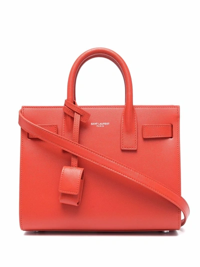 Saint Laurent Sac De Jour Nano Tote Bag In Orange