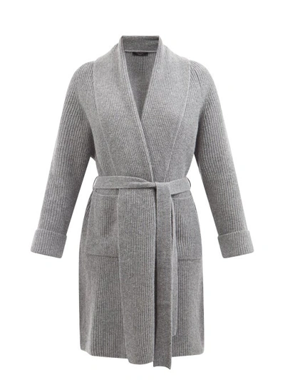 Weekend Max Mara Wool Long Belted Cardigan In Grey | ModeSens