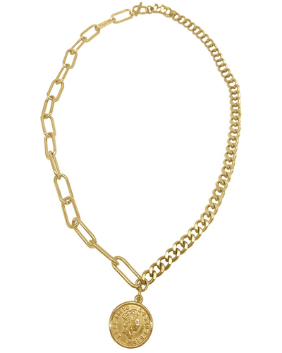 Adornia Mixed Chain Coin Necklace In Gold