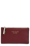 Kate Spade Small Spencer Slim Leather Bifold Wallet In Grenache