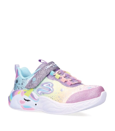 Skechers Kids' Little Girls S-lights: Unicorn Dreams Stay-put Casual Sneakers From Finish Line In Purple, Multi