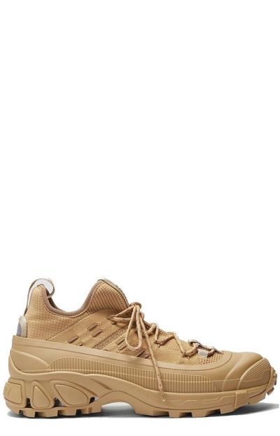 Burberry Arthur Knit And Rubber Trainers In Beige
