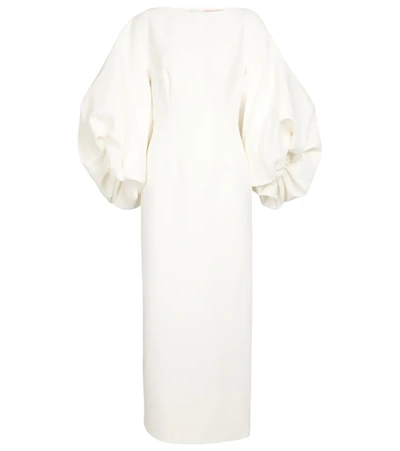 Roksanda Garance Open-back Faux Pearl-embellished Crepe Midi Dress In White