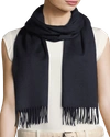 Loro Piana Cashmere Sciarpa Grande Fringe-trim Scarf In Navy