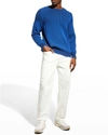Sease Men's Dinghy Reversible Ribbed Cashmere Sweater In Blue