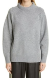 Loulou Studio Bruzzi Wool-cashmere Raglan-sleeve Crop Sweater In Grey_melange